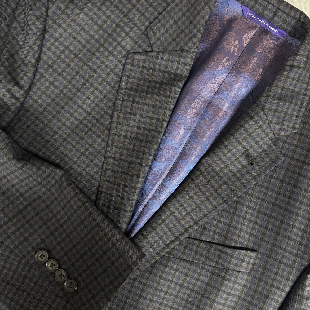Ted Baker Endurance Jay SPJ Sport‎ Coat Jacket Blazer Mens 40R Gray/Purple Check